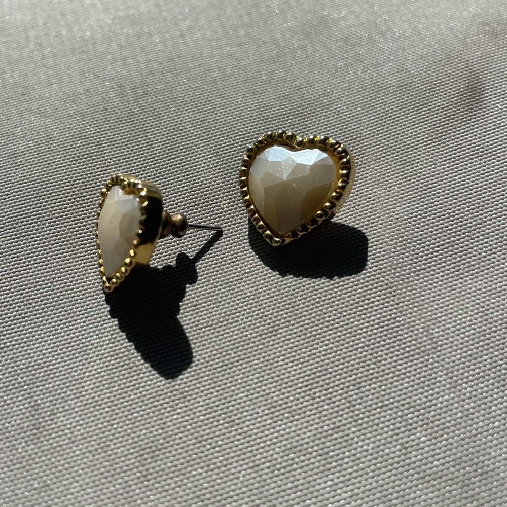 Gold tone post earrings